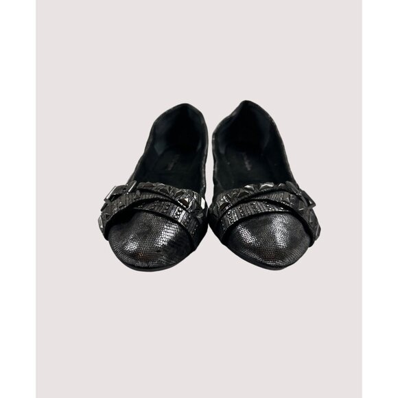 BCBG Textured Ballet Flats With Studded Bow Accent Size 6.5 - Picture 3 of 8